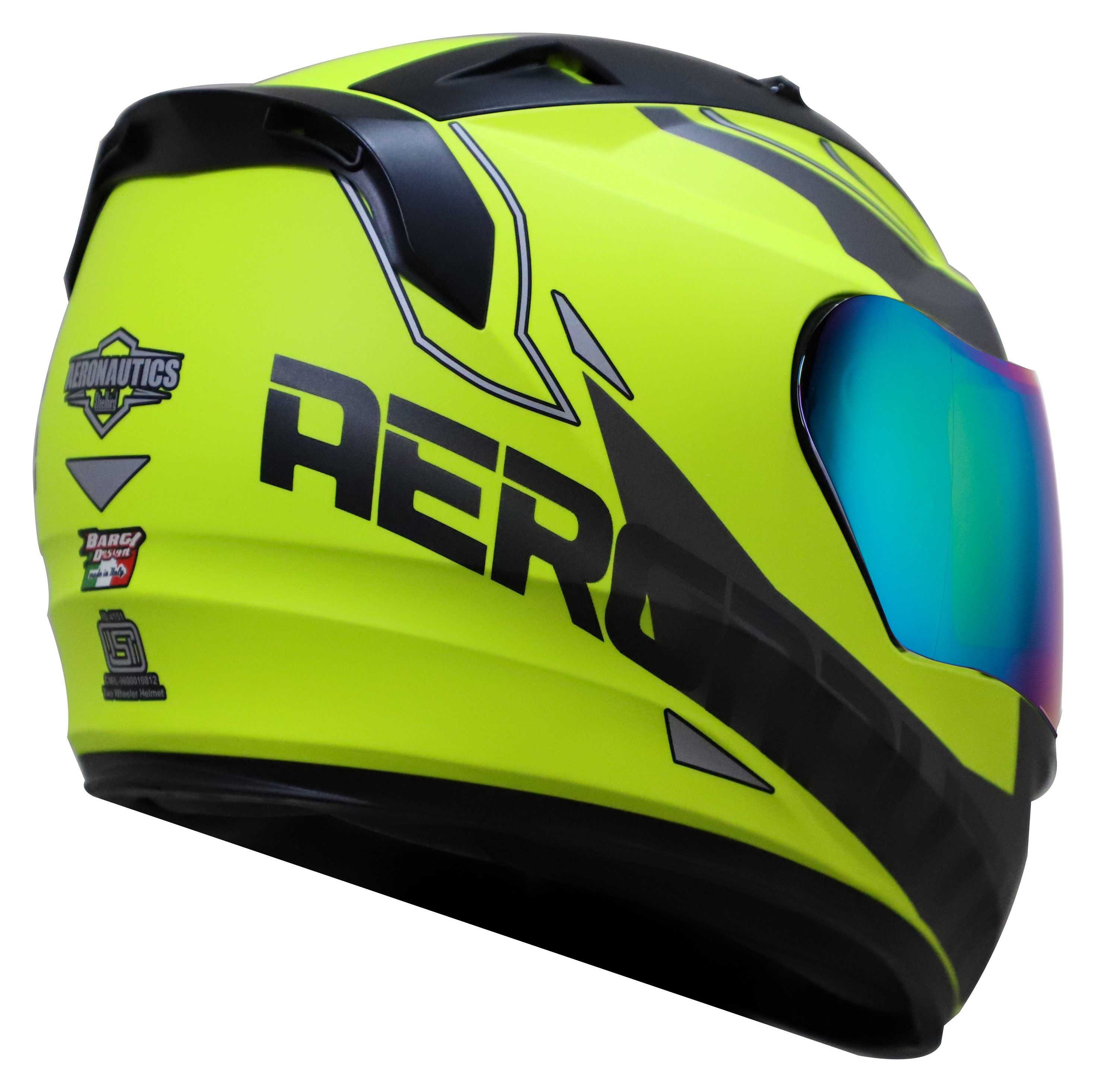 SA-1 RTW GLOSSY FLUO NEON WITH WHITE (FITTED WITH CLEAR VISOR EXTRA CHROME RAINBOW VISOR FREE)